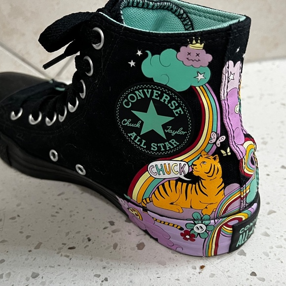 Converse Psychedelic Hoops Black Hi Top Sneaker - Picture 4 of 9